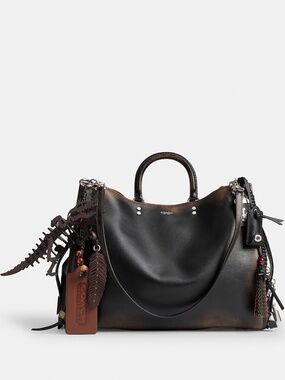 Coach Rogue Bag 40 In Loved Leather With Charms